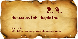 Mattanovich Magdolna névjegykártya